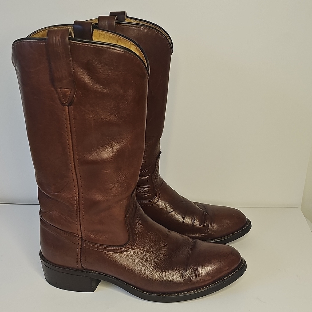 Classic Western Brown Leather‎ Boots for Men